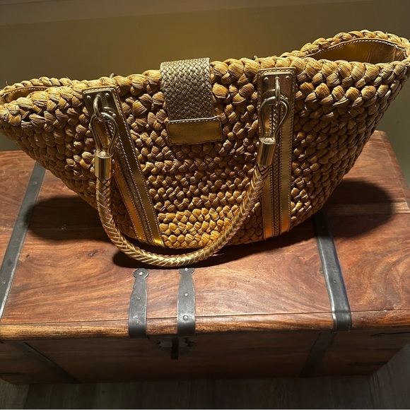Michael Kors Straw Woven Santorini Tote - Picture 2 of 5